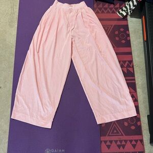 M.STUDIO Pink and White Striped Pants